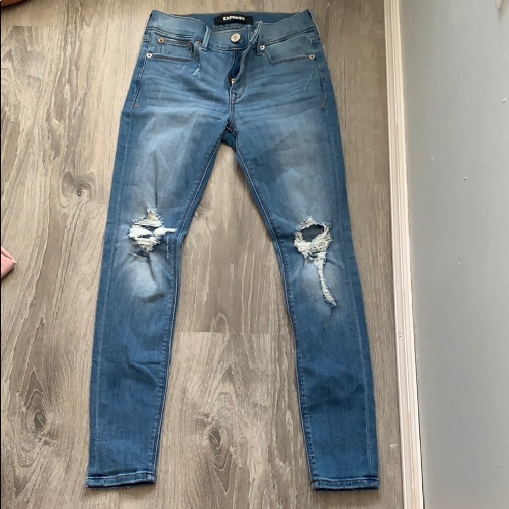 Express light blue ripped jeans
